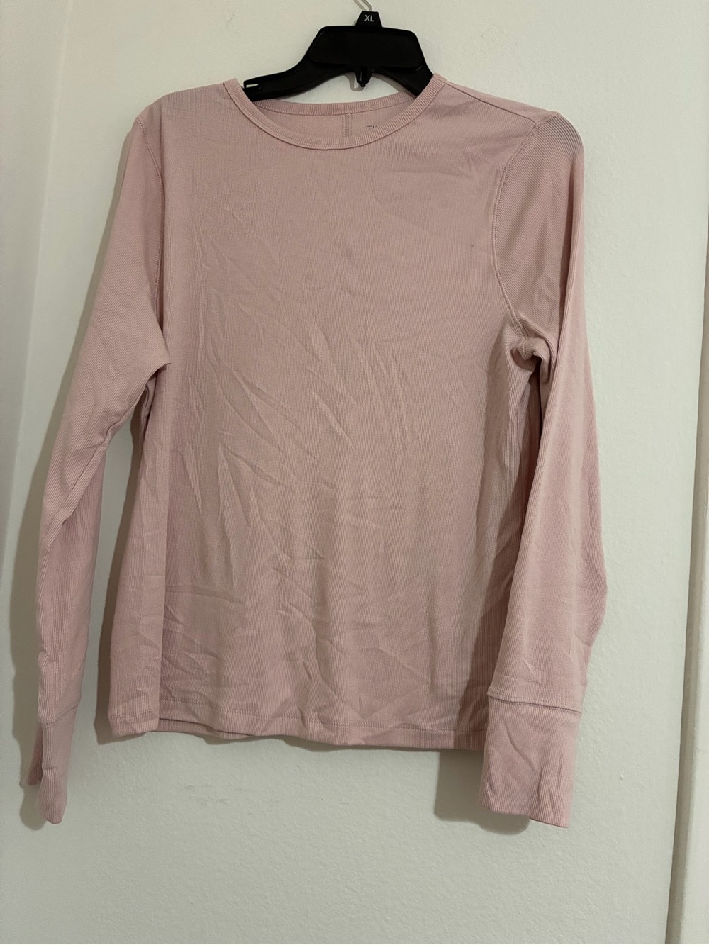 Time and Tru Blush Pink Long-Sleeve Crewneck Top